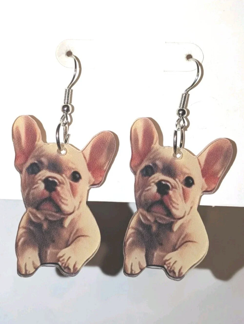 Hand Crafted French Bulldog Puppy Dangle Earrings For Women and Girls